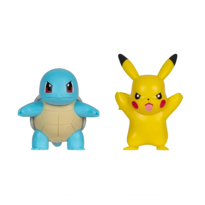 Pokemon battle figurer 2-pak, Squirtle og Pikachu