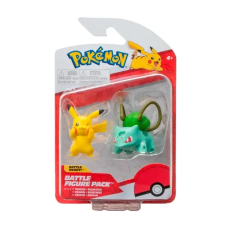 Pokemon battle figurer 2-pak, Bulbasaur og Pikachu