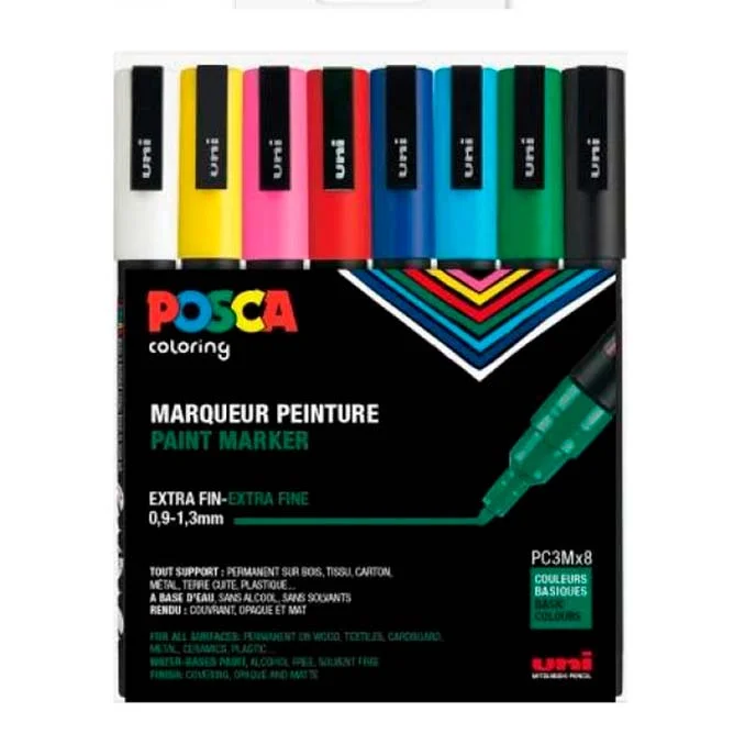 Posca marker PC-3M, 8-pak standard