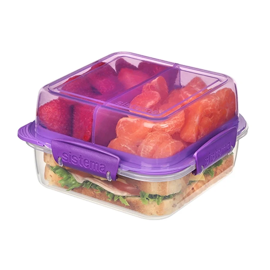 Sistema opdelt flip-madkasse, lilla