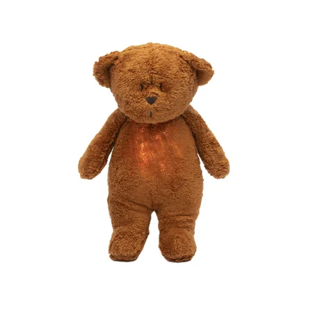 Moonie 2.0 Organic Humming Bjørn med lampe, caramel
