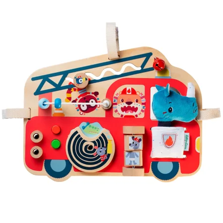 Lilliputiens aktivitetspanel i træ, brandbil