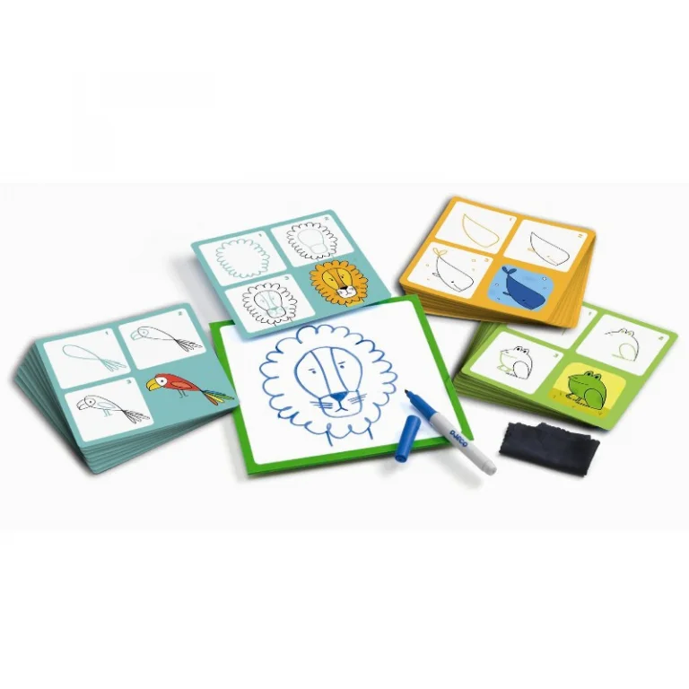 Djeco lær at tegne dyr med viske-ud plade