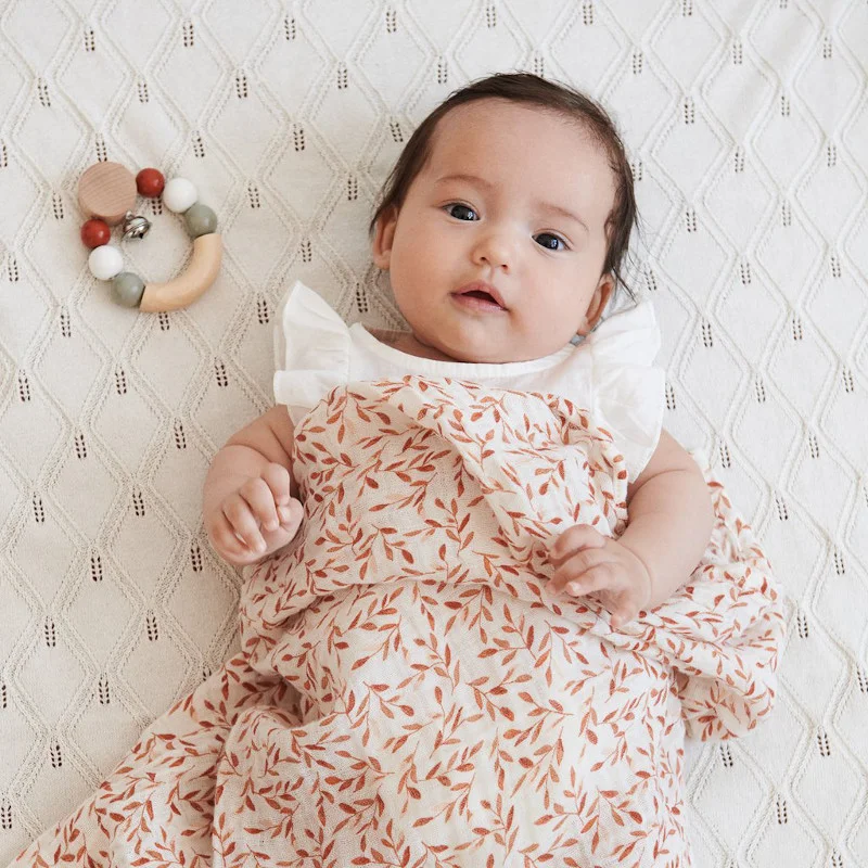 Cam Cam 2-pak muslin stofbleer, Caramel Leaves