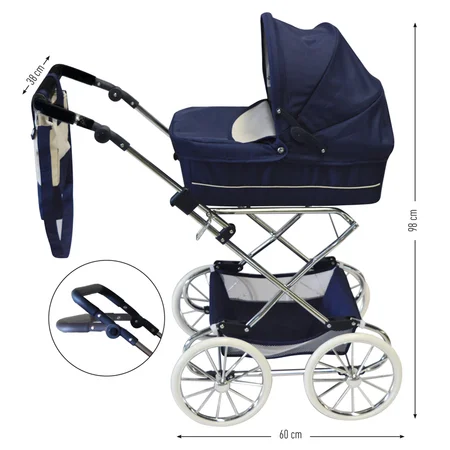 by Astrup deluxe dukkevogn, blå