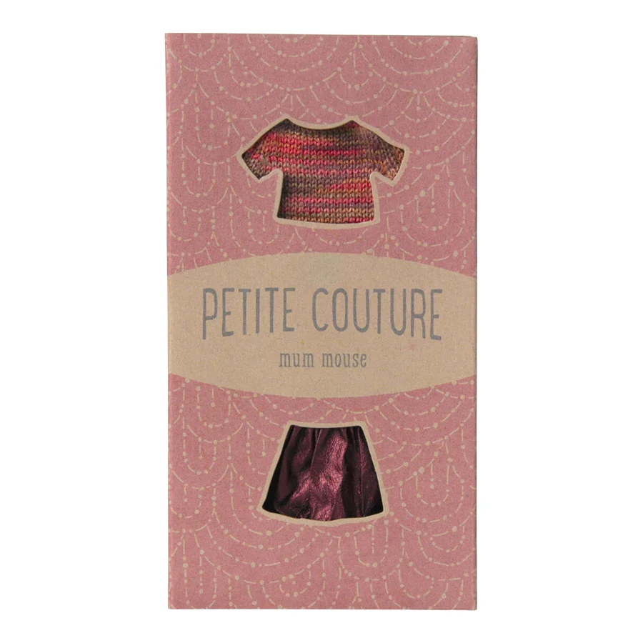 Maileg tøj til mor mus, strikket bluse og nederdel