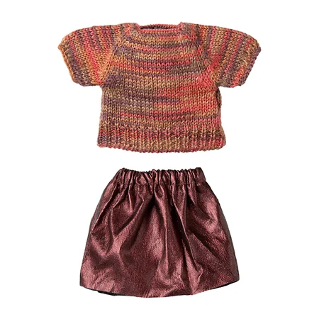 Maileg tøj til mor mus, strikket bluse og nederdel