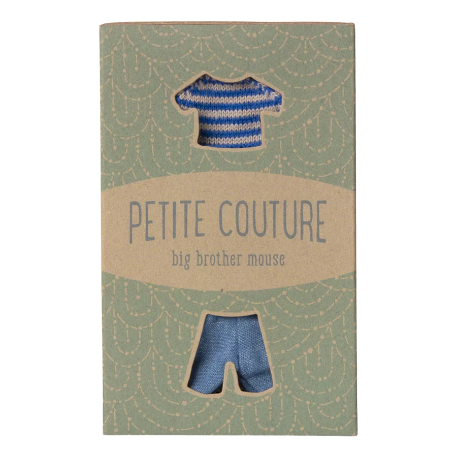 Maileg tøj til storebror mus, strikket sweater og bukser