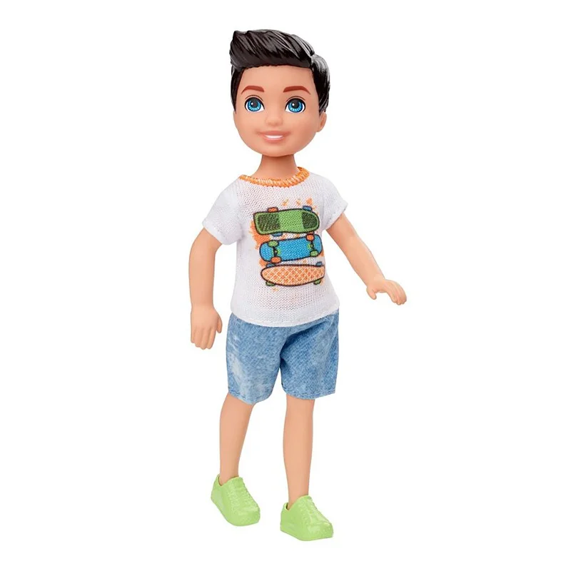 Barbie lillebror dukke, skateboard T-shirt