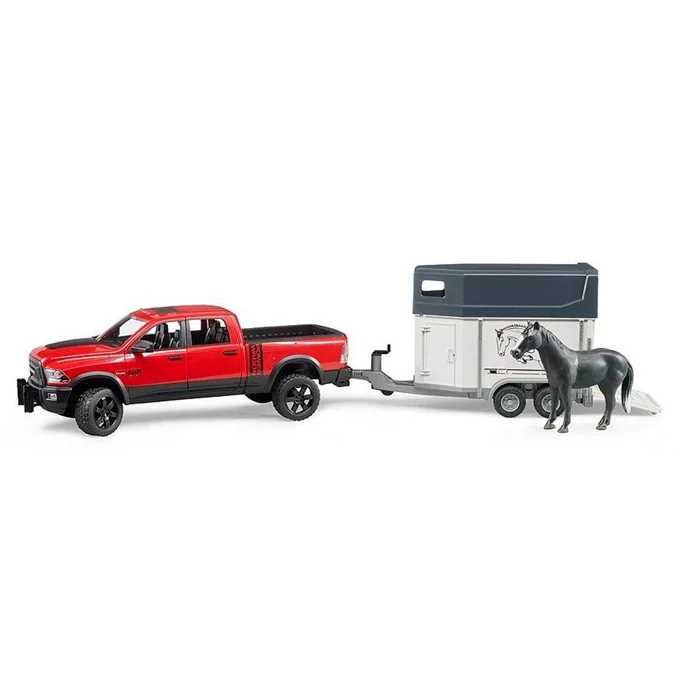 Bruder RAM Power Wagon pick up med hestetrailer og hest