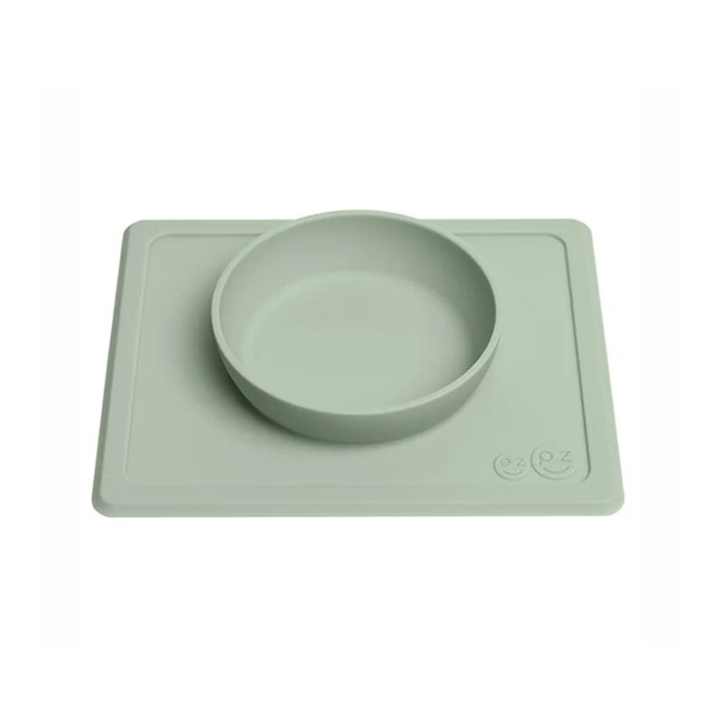 Ezpz Happy mini Bowl, skål og dækkeserviet i et - støvet grøn