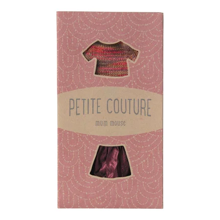 Maileg tøj til mor mus, strikket bluse og nederdel