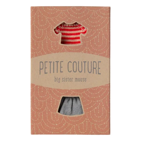 Maileg tøj til storesøster mus, strikket sweater og nederdel