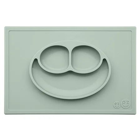 EZPZ happy mat, tallerken og dækkeserviet i et - støvet grøn