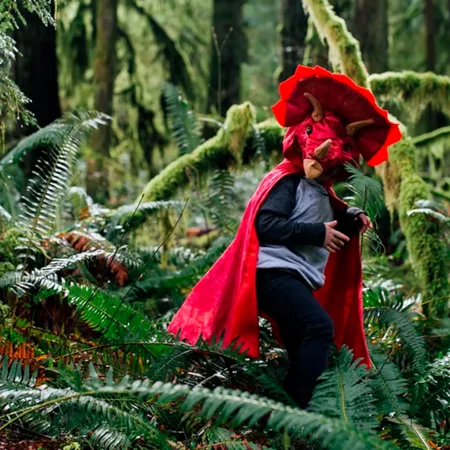 Great Pretenders Triceratops kappe med hætte, rød str 4-5 år