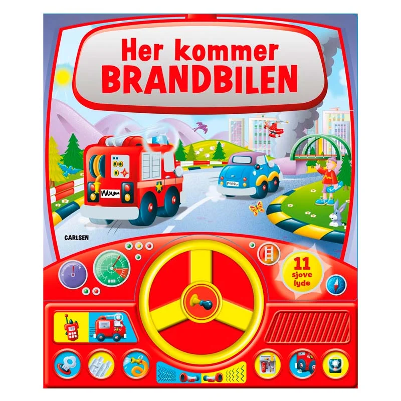 Her kommer brandbilen - med lyd og rat