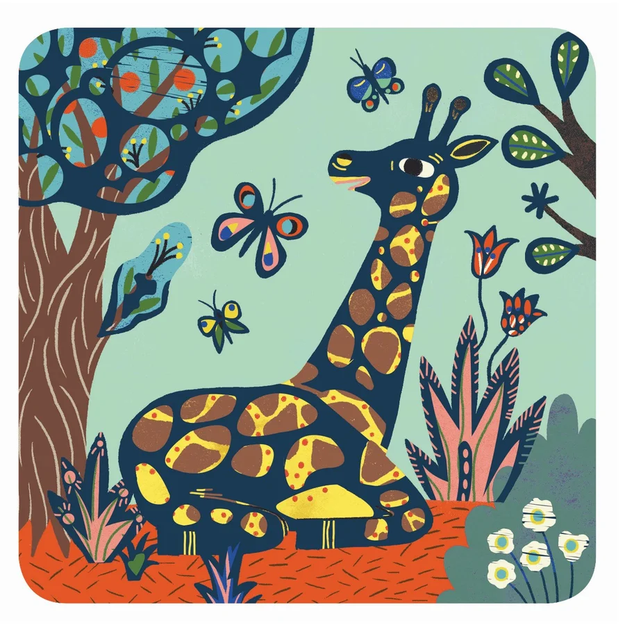 Djeco kreativ leg, Scratch kort for de små, Store dyr