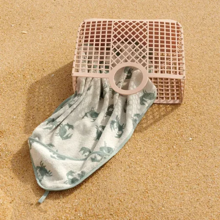 Liewood Alba baby håndklæde m hætte, crab/sandy