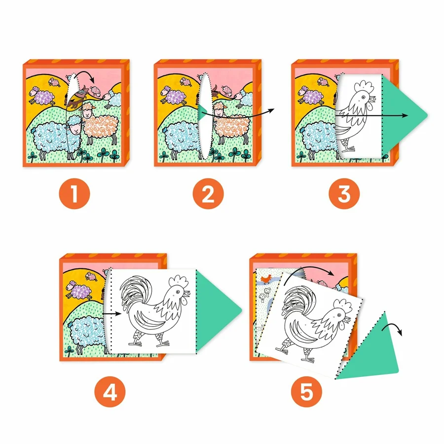 Djeco Farve Og Aktivitetsbog, Farm