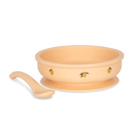 Konges Sløjd skål m.sugekop og ske, Lemon