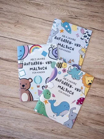 Aufgaben- und Malbuch für Kinder ab 4 Jahre