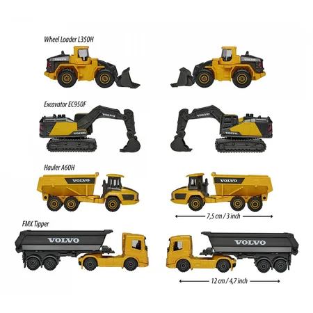 Majorette Volvo, 4er-Pack