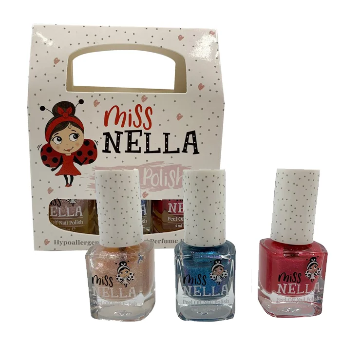 Miss Nella 3-pak neglelak til børn, lyserød/lyseblå