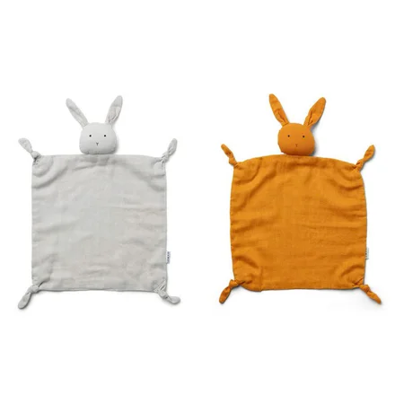 Liewood 2-pak nusseklud, rabbit dumbo grey/mustard