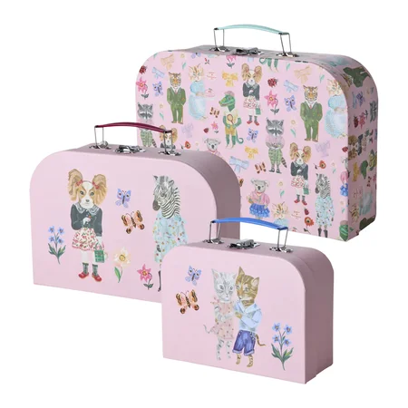 Rice Papkuffert 3-pak med Nathalie Lété Print, Pink