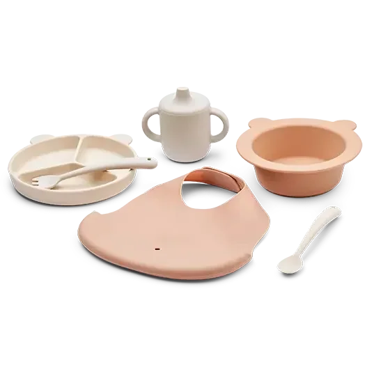 Liewood Stina Geschirr-Geschenkset, mr bear/tuscany rose multi mix