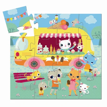 Djeco silhouet puslespil, isbil 16 brikker