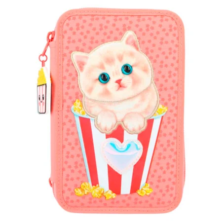 Topmodel Federtasche mit 3 Fächern mit Plüschkatze, cutie star