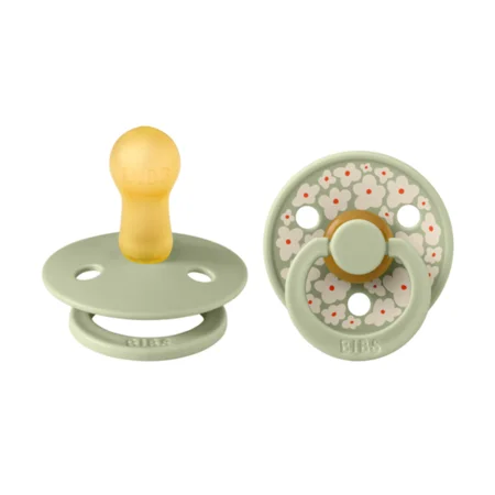 BIBS Studio Line 2-pak sut str 2 med blomster, sage/sage