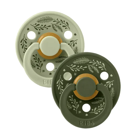 Bibs Holiday Leaf 2-Pak Colour Sut Str 2, Sage/Hunter Green