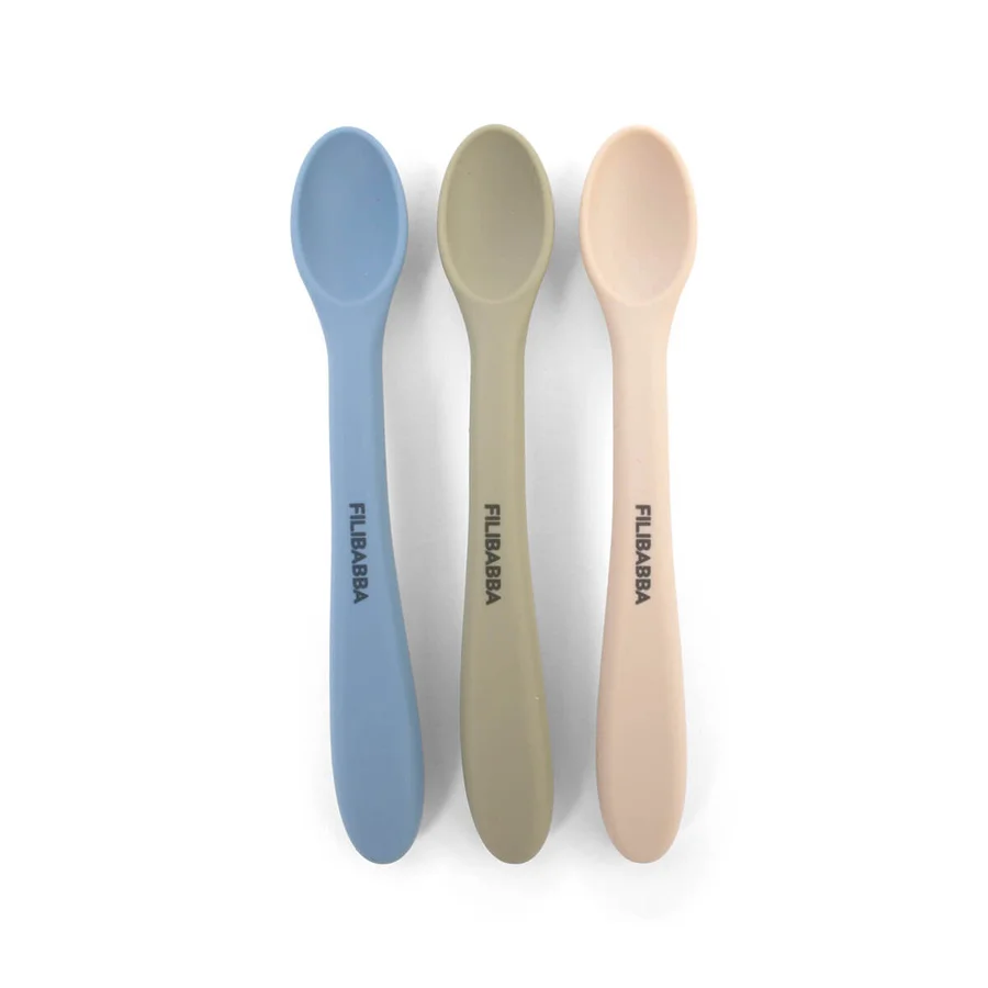 Filibabba 3er-Pack Silikonlöffel, Ocean Mix