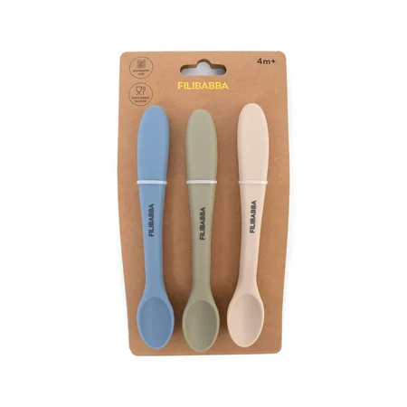 Filibabba 3er-Pack Silikonlöffel, Ocean Mix