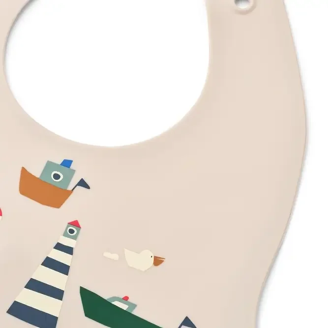 Liewood Ember 2er-Pack Lätzchen mit Aufdruck, Sailing/Sandy