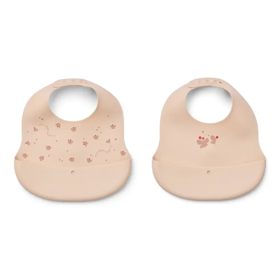 Liewood Ember 2er-Pack Lätzchen mit Aufdruck, Mini Butterfly/Apple Blossom