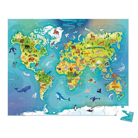Janod Welt-Puzzle, 100 Teile