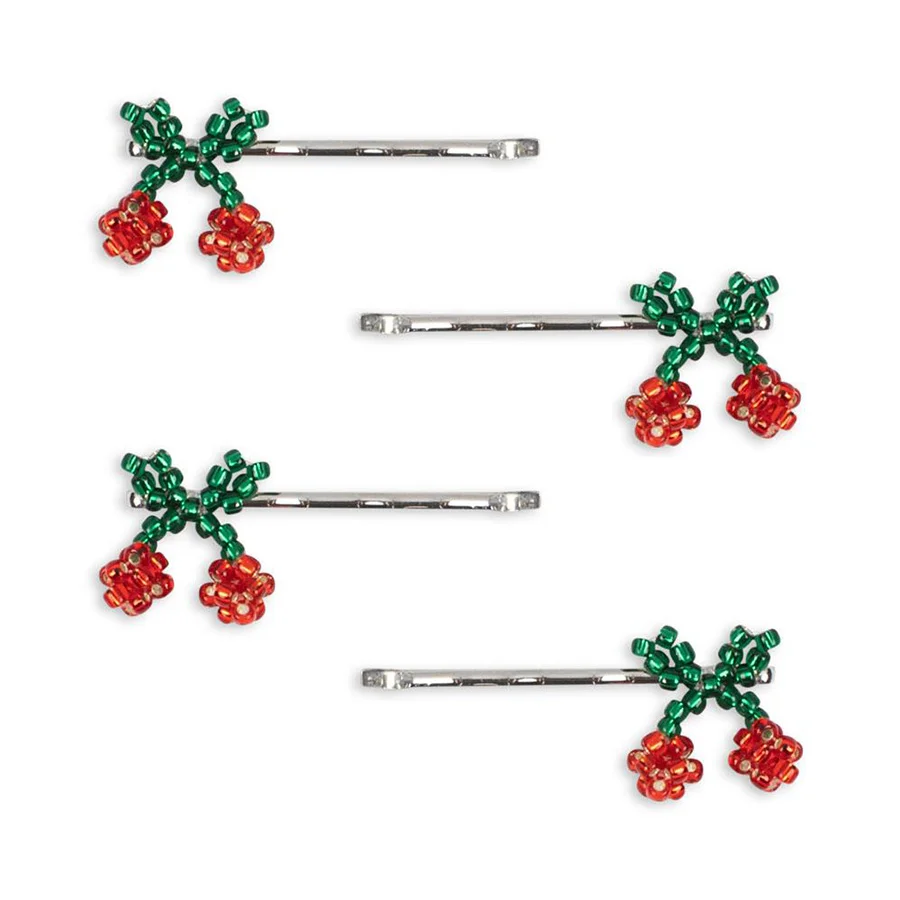 Konges Sløjd 4er-Pack Mini-Haarnadeln, cherry