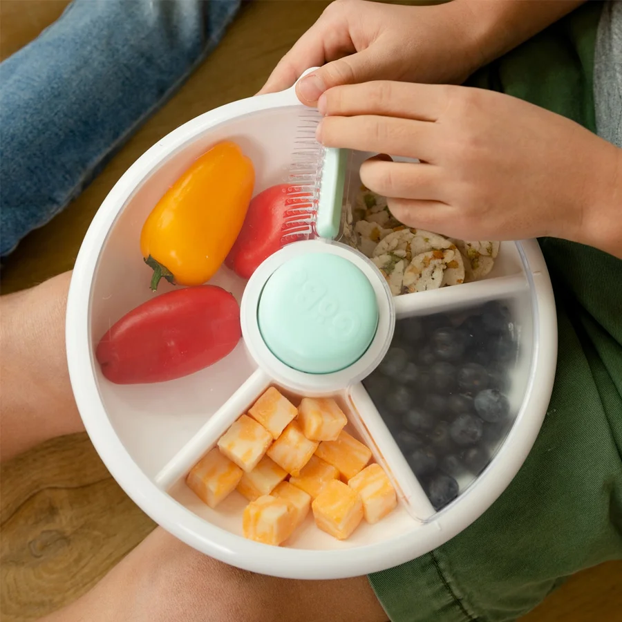 GoBe Kids stor spinner snackbox, macaron blå