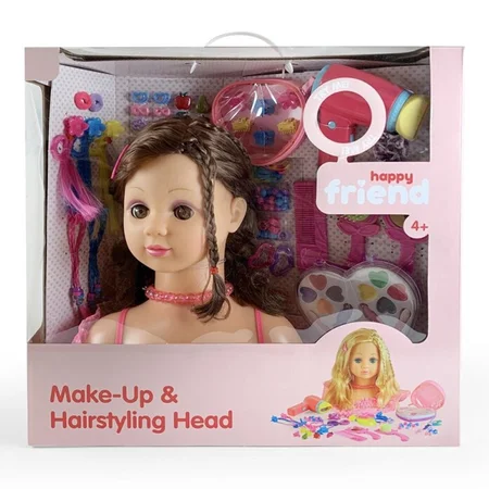 Sminke- og Frisørhoved, brunt hår