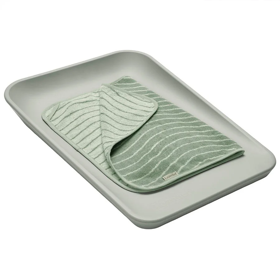 Leander Topper til puslepode, organic, Woodland sage green