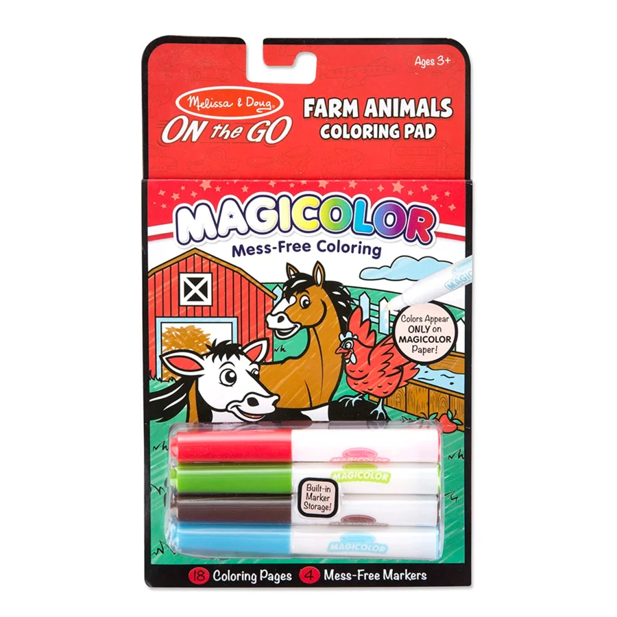 Melissa and Doug magicolor malebog med markers, bondegårdsdyr