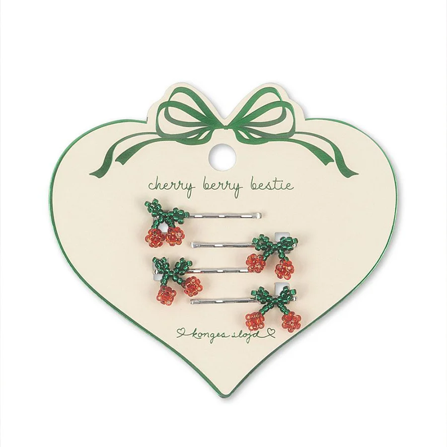 Konges Sløjd 4er-Pack Mini-Haarnadeln, cherry