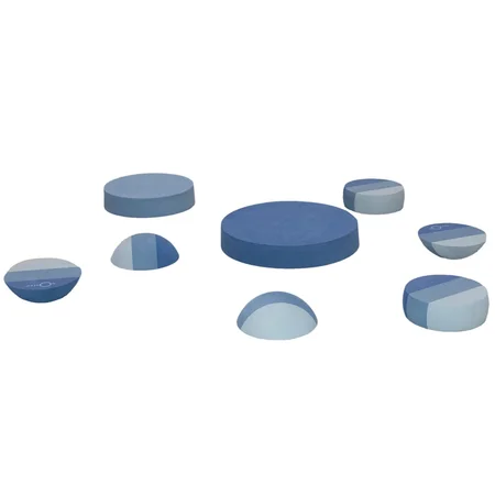 bObles blandede tumlesten, blå