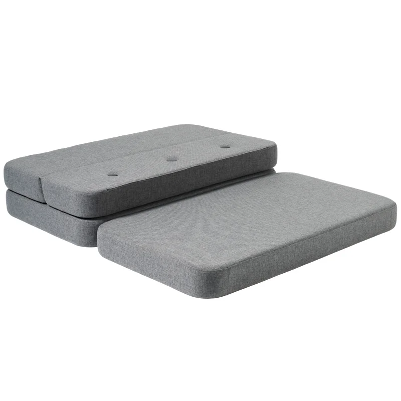 byKlipKlap 3-fold sofa, 120 cm blågrå m grå knap