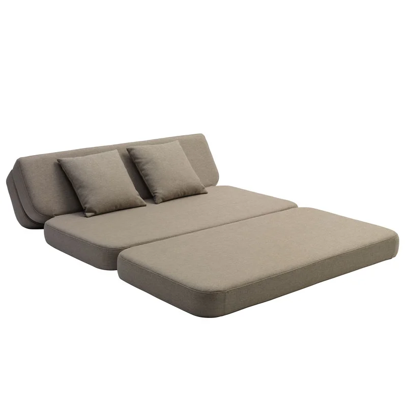 by KlipKlap 3-fold sofa, 140 cm sand med sand knapper