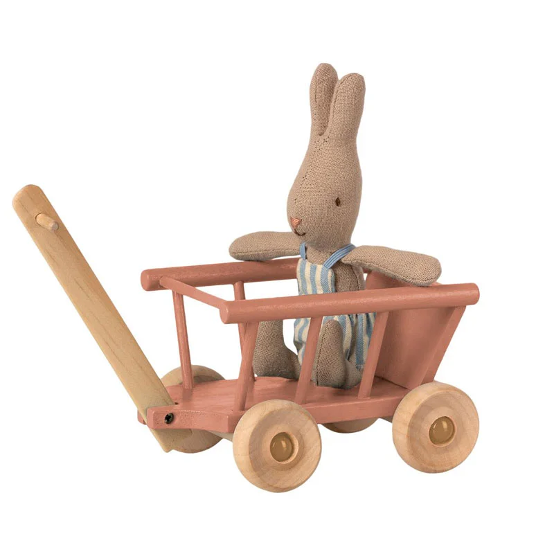 Maileg trækvogn til microkanin, dusty rose