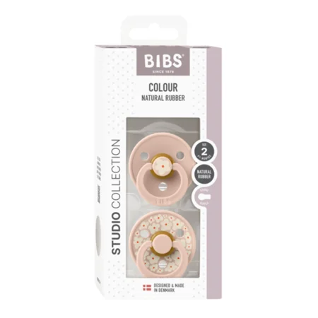 BIBS Studio Line 2-pak sut str 2 med blomster, blush/blush